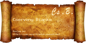 Cserveny Bianka névjegykártya