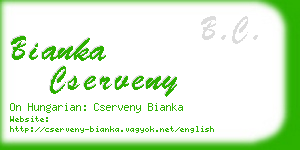 bianka cserveny business card